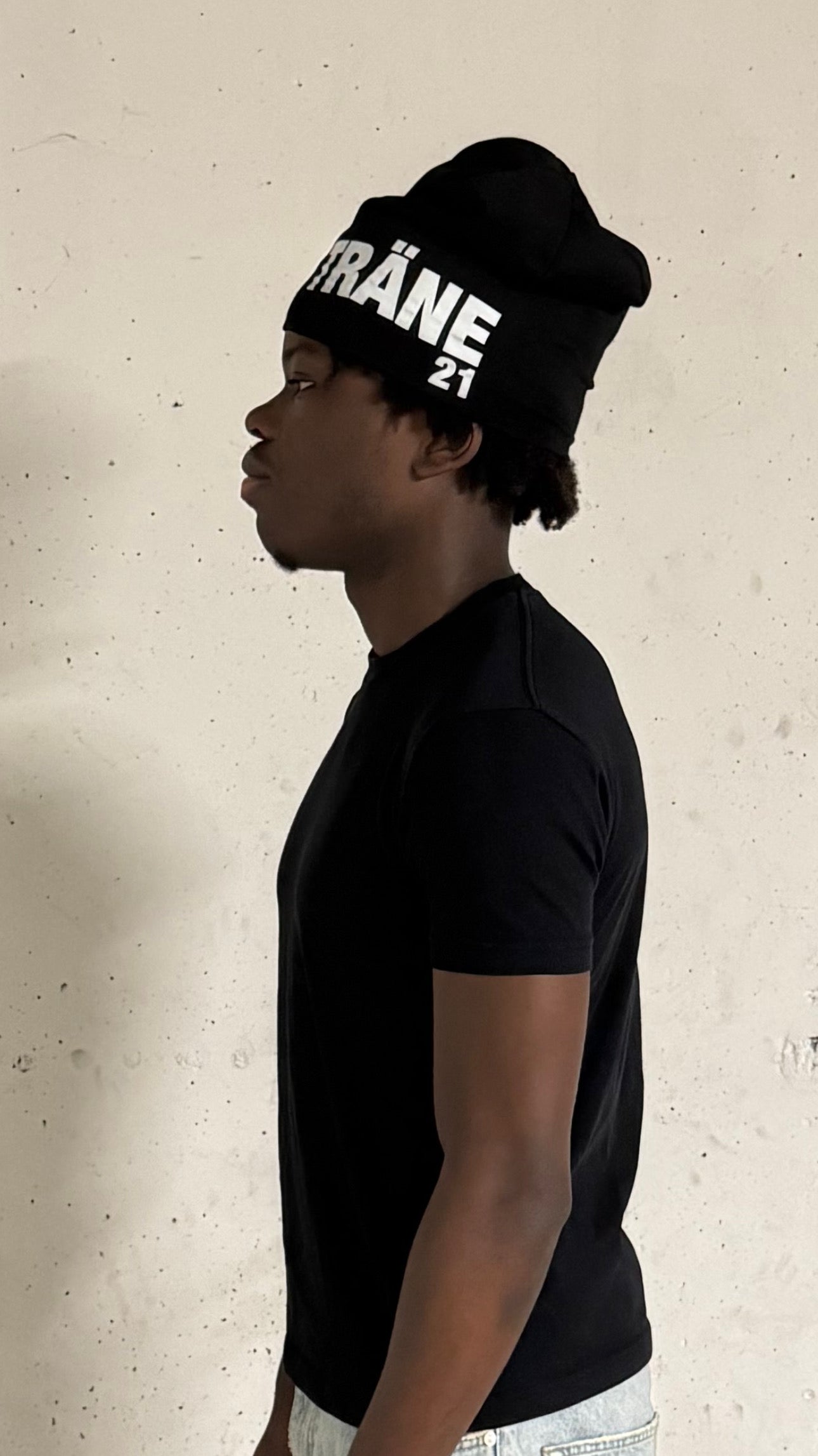 "TRÄNE 21" BLACK BIG BEANIE